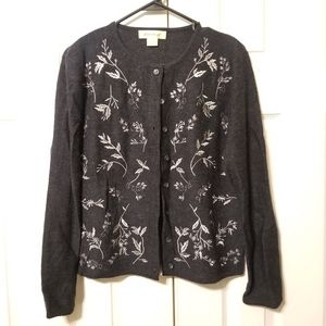 Eddie Bauer 100% Wool Button Up Cardigan / Sweater